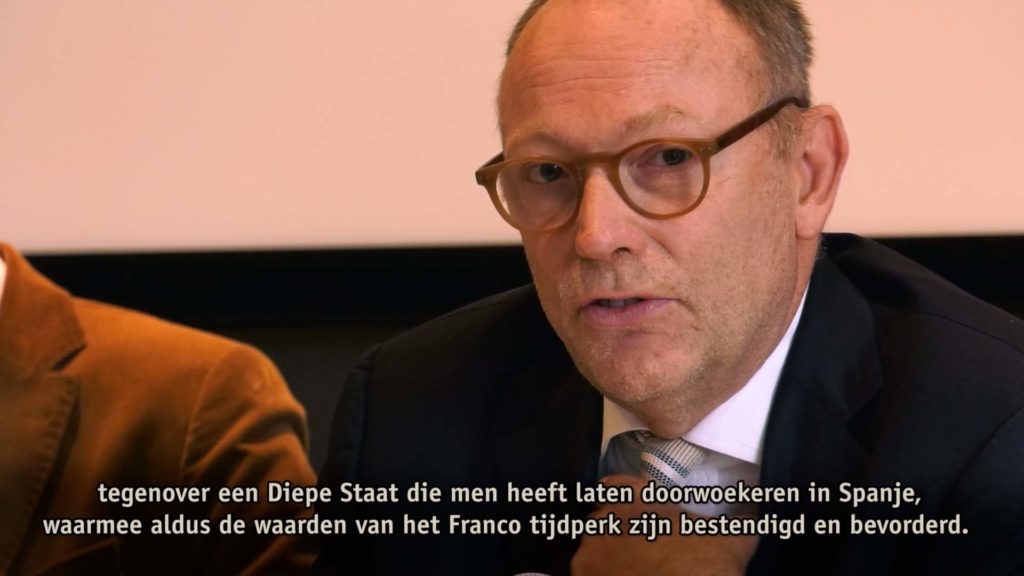 Ben Emmerson over de doorwerking van het Franquisme diep in het Spaanse staatsbestel (videobeeld van de voordracht)